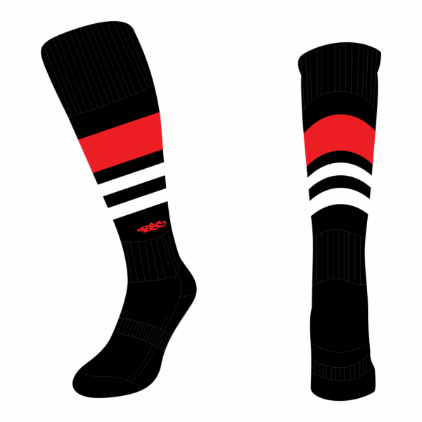 Wildcard Socks - Black, Red & White