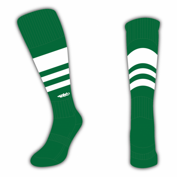 Wildcard Socks - Bottle Green & White