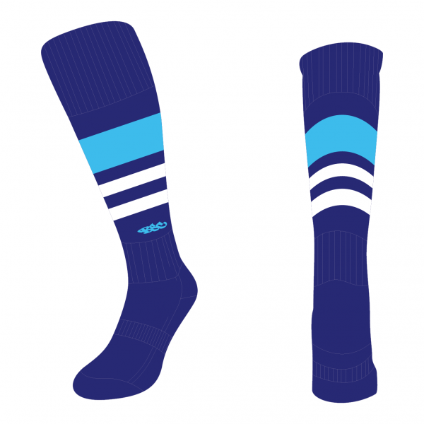 Wildcard Socks - Navy Blue, Sky Blue & White