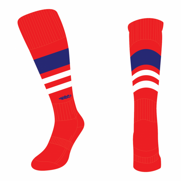 Wildcard Socks - Red, Navy Blue & White