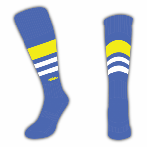Wildcard Socks - Royal Blue, Yellow & White
