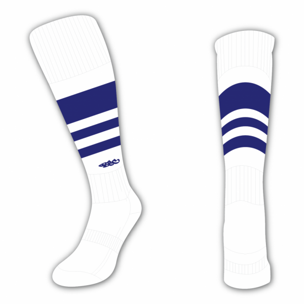 Wildcard Socks - White & Navy Blue