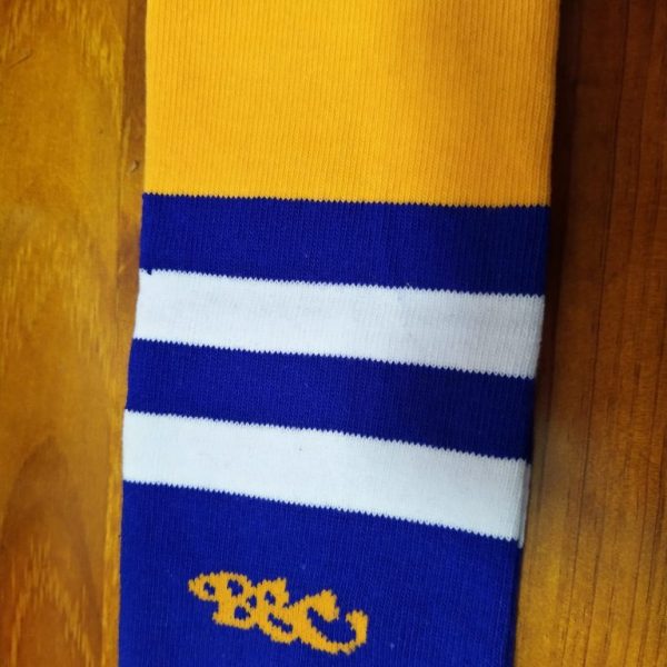 Wildcard Sock - Royal Blue, Light Orange & White