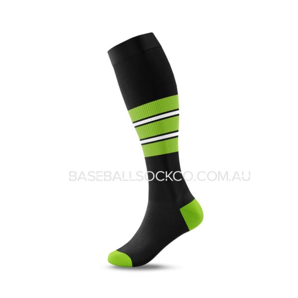 Elite Baseball Softball Socks (C) - Black & Lime