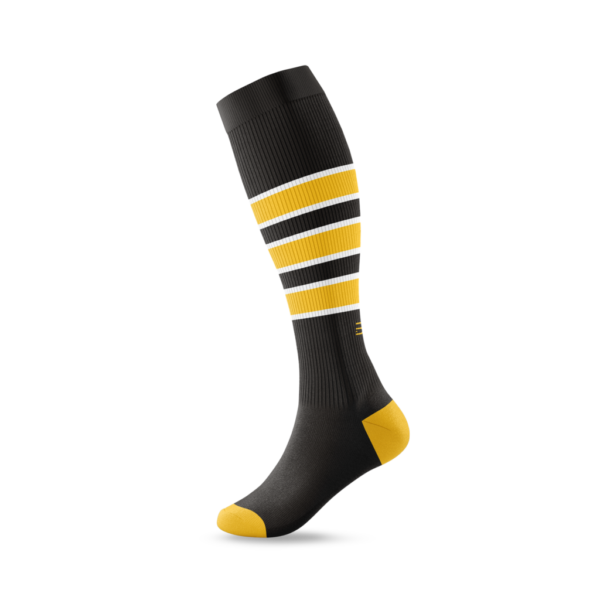 Elite Baseball Softball Socks or Stirrups (B) - Black, Gold & White