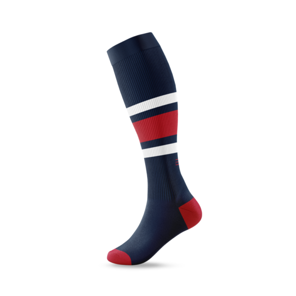 Elite Baseball Softball Socks or Stirrups (A) - Navy Blue, Cardinal Red & White